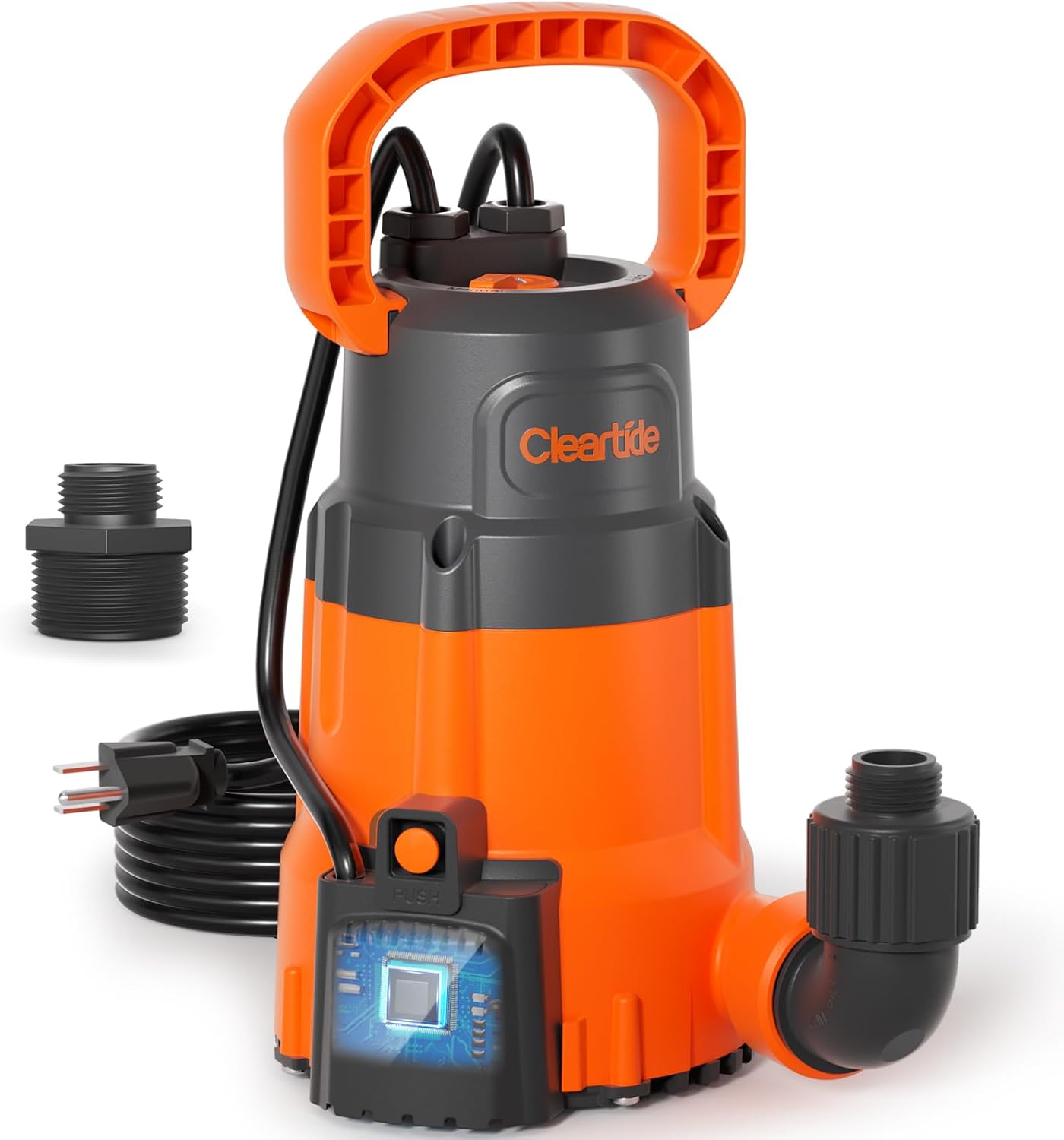 Cleartide 1/3 HP Submersible Utility Pump, 2790 GPH High Flow, Portable Sump Pump with Auto Water Sensor, Ideal for Pool, Flooded Basement, Hot Tub, Pond and Garden Draining