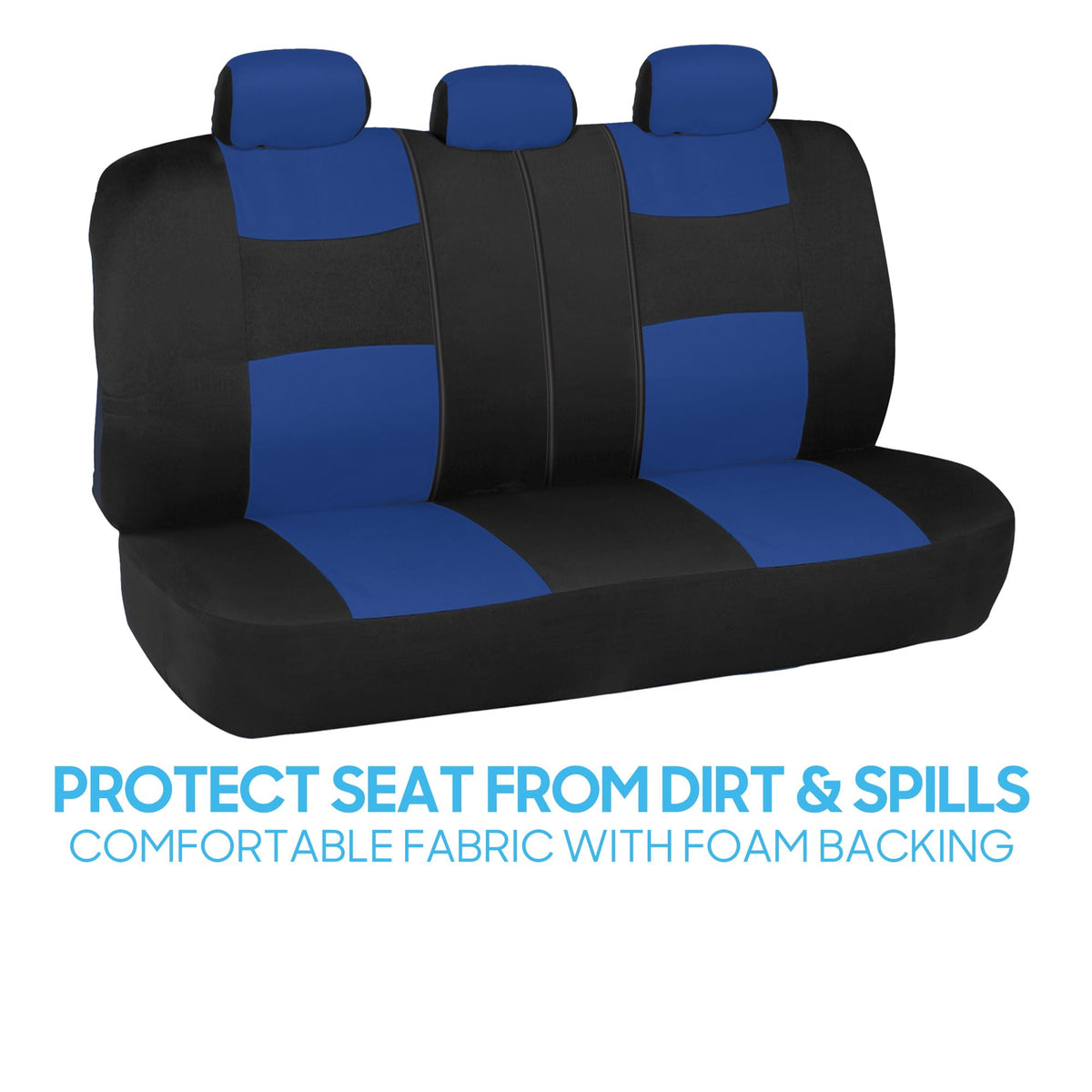 BDK PolyPro Car Seat Covers Full Set in Charcoal on Black – Front and Rear Split Bench for Cars, Easy to Install Cover Set, Accessories Auto Trucks Van SUV