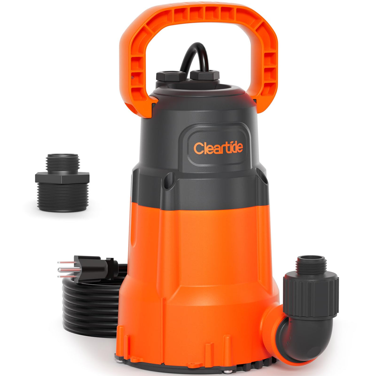 Cleartide 1/3 HP Submersible Utility Pump, 2790 GPH High Flow, Portable Sump Pump with Auto Water Sensor, Ideal for Pool, Flooded Basement, Hot Tub, Pond and Garden Draining