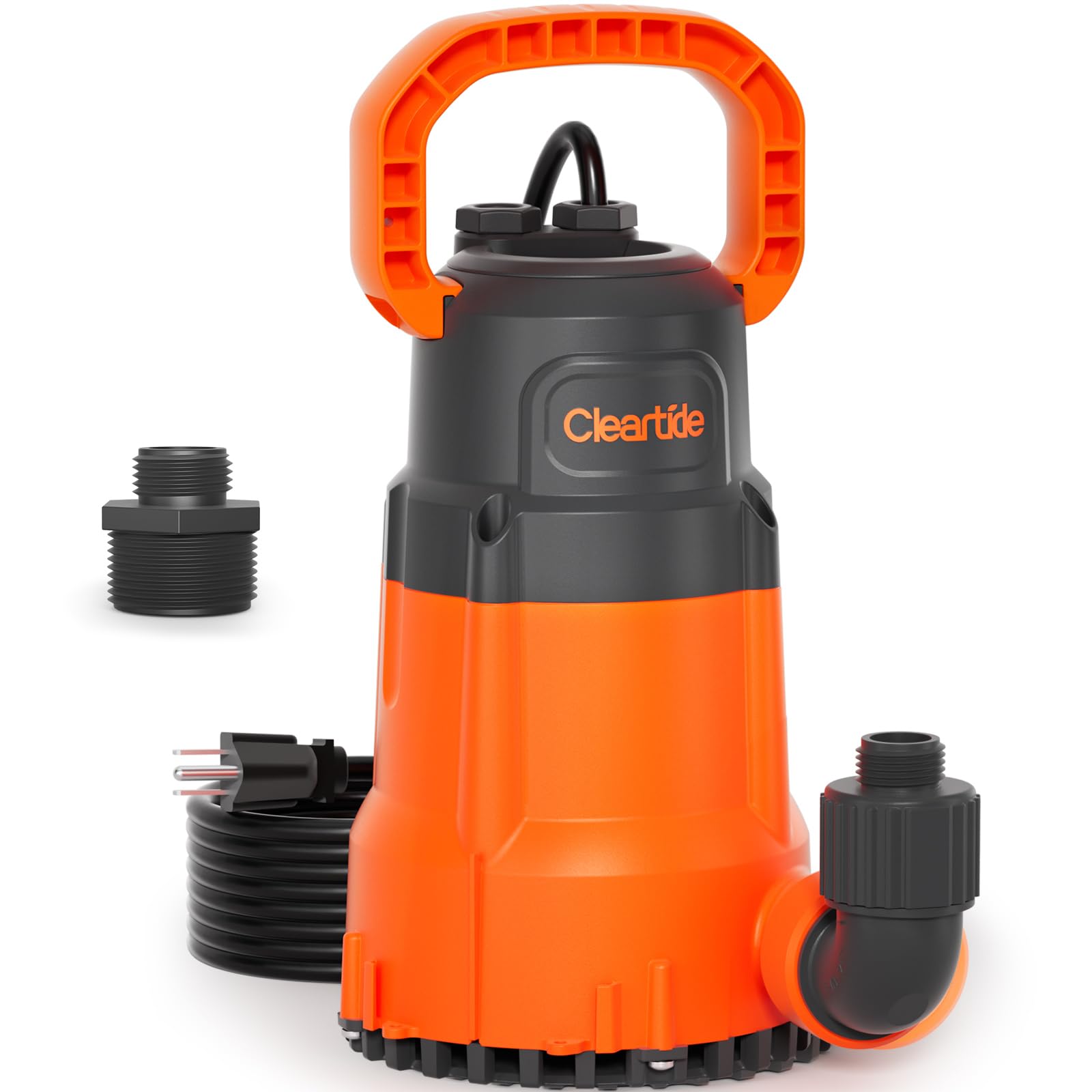 Cleartide 1/3 HP Submersible Utility Pump, 2790 GPH High Flow, Portable Sump Pump with Auto Water Sensor, Ideal for Pool, Flooded Basement, Hot Tub, Pond and Garden Draining