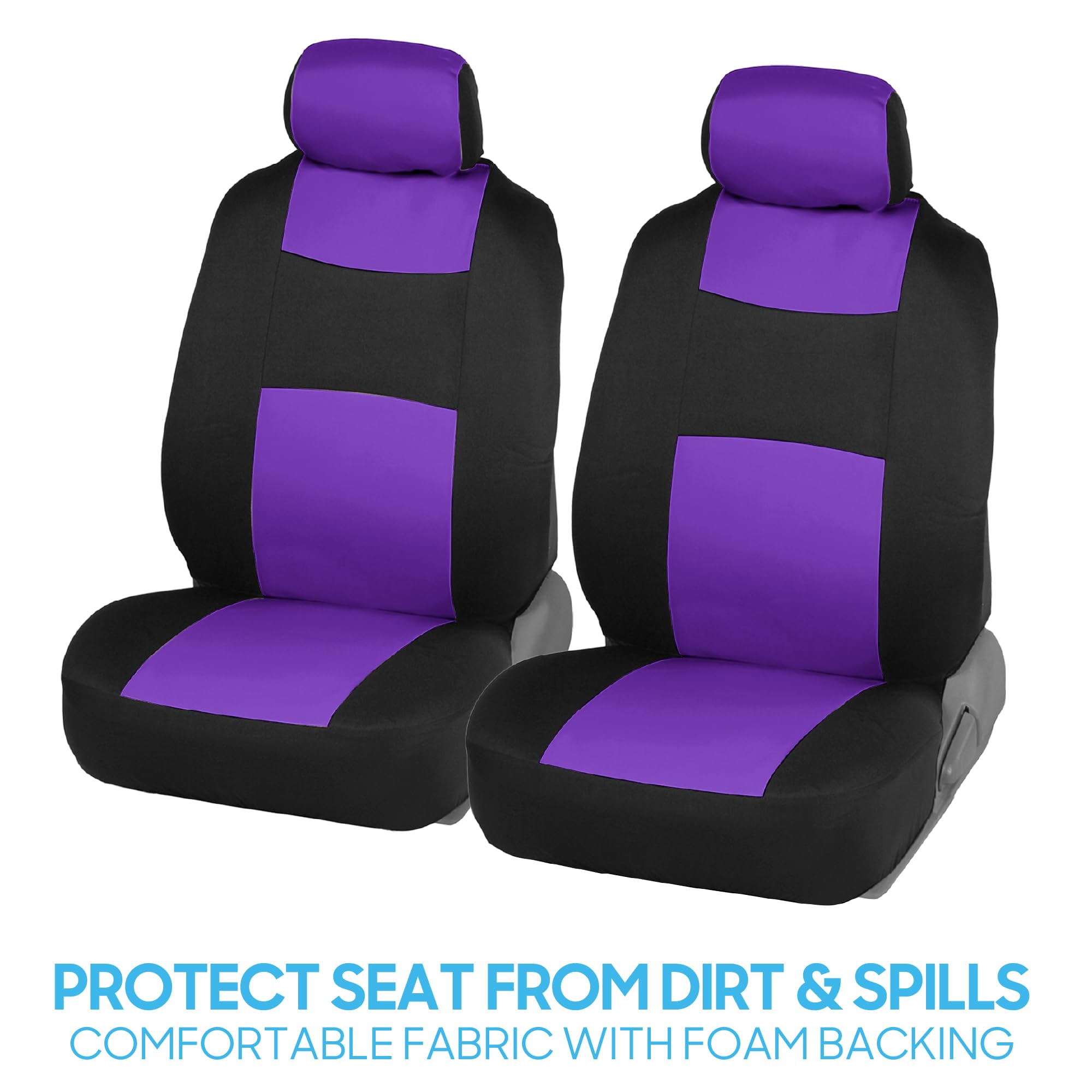 BDK PolyPro Car Seat Covers Full Set in Charcoal on Black – Front and Rear Split Bench for Cars, Easy to Install Cover Set, Accessories Auto Trucks Van SUV