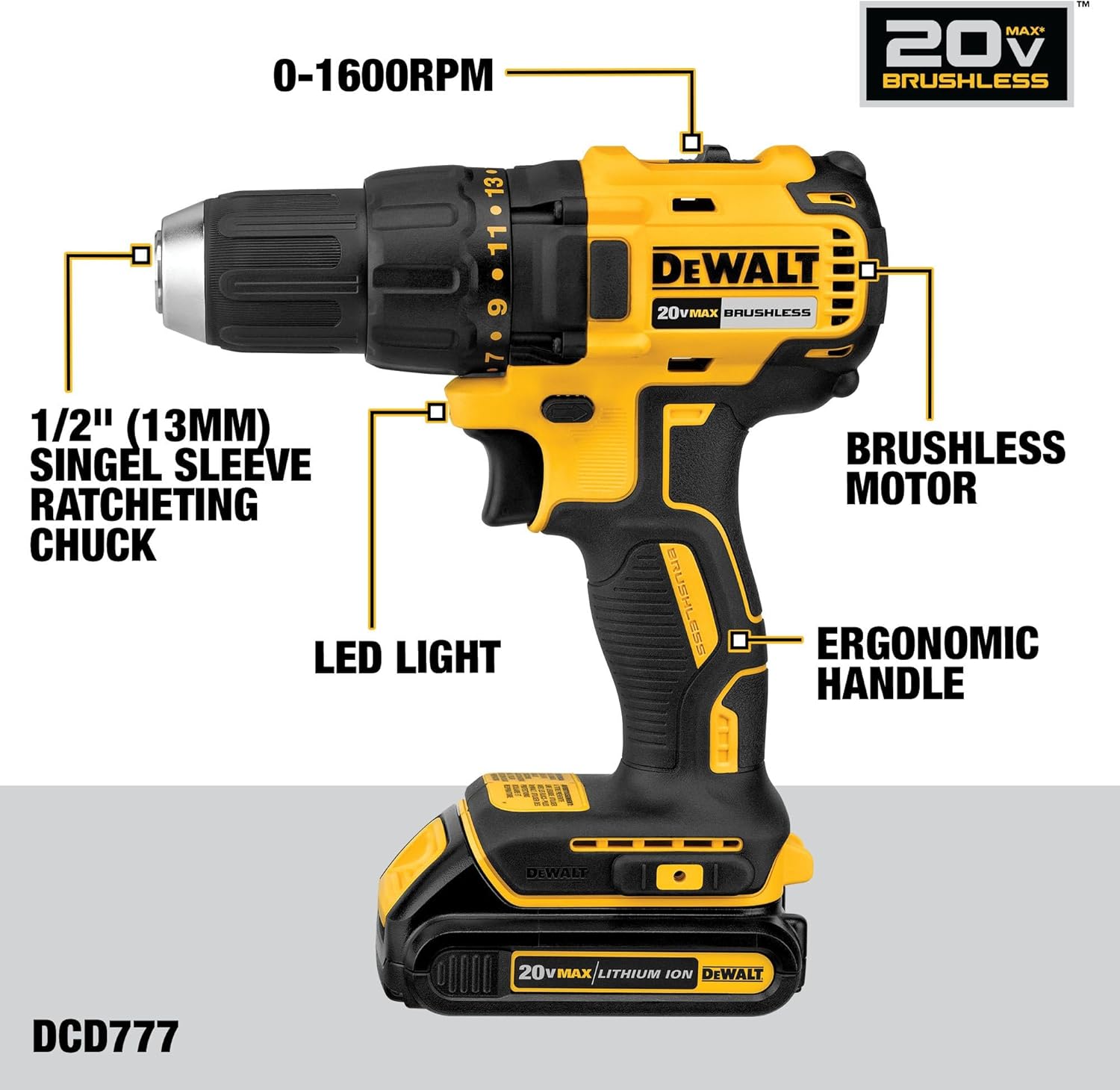 DEWALT 20V MAX 5Ah, Brushless 9 Power Tools with Battery, Charger, Drill, Impact Driver, Reciprocating Saw, Circular Saw, Oscillating Tool, Grinder, Orbit Sander, Impact Wrench, Flashlight (DCK921P1)