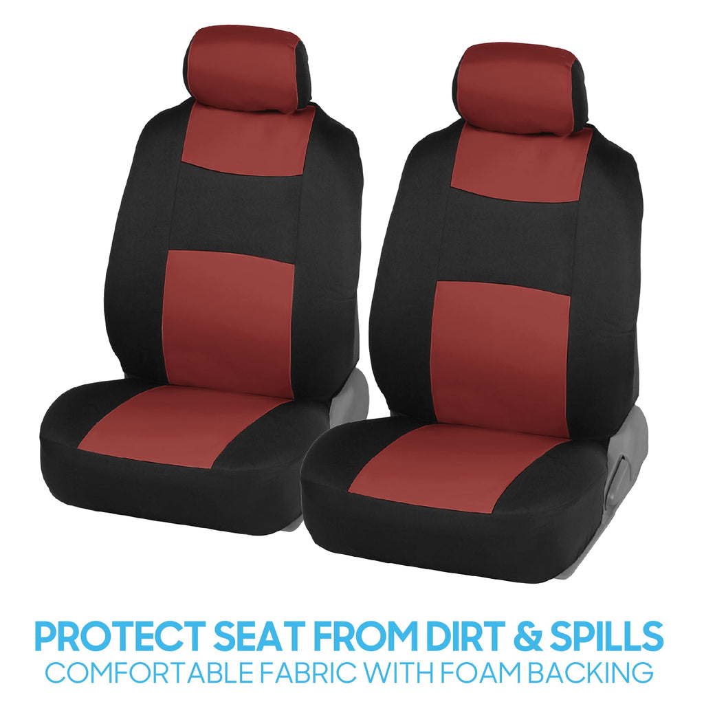 BDK PolyPro Car Seat Covers Full Set in Charcoal on Black – Front and Rear Split Bench for Cars, Easy to Install Cover Set, Accessories Auto Trucks Van SUV