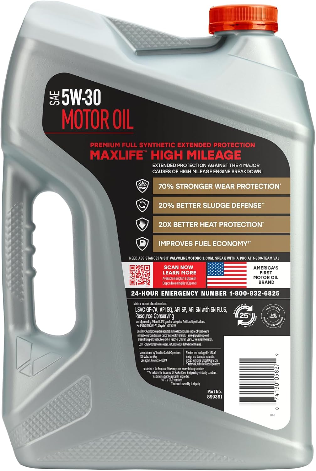 Valvoline MaxLife High Mileage 5W-30 Synthetic Blend Motor Oil 5 Quart