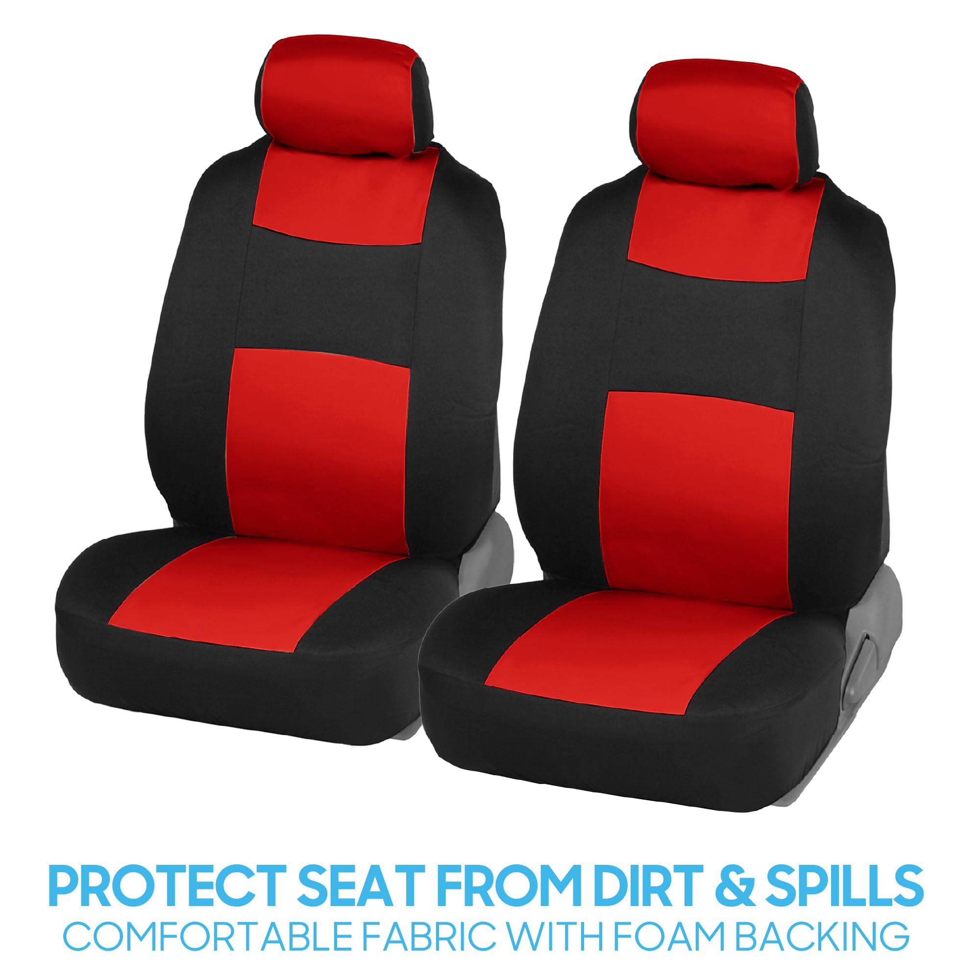 BDK PolyPro Car Seat Covers Full Set in Charcoal on Black – Front and Rear Split Bench for Cars, Easy to Install Cover Set, Accessories Auto Trucks Van SUV