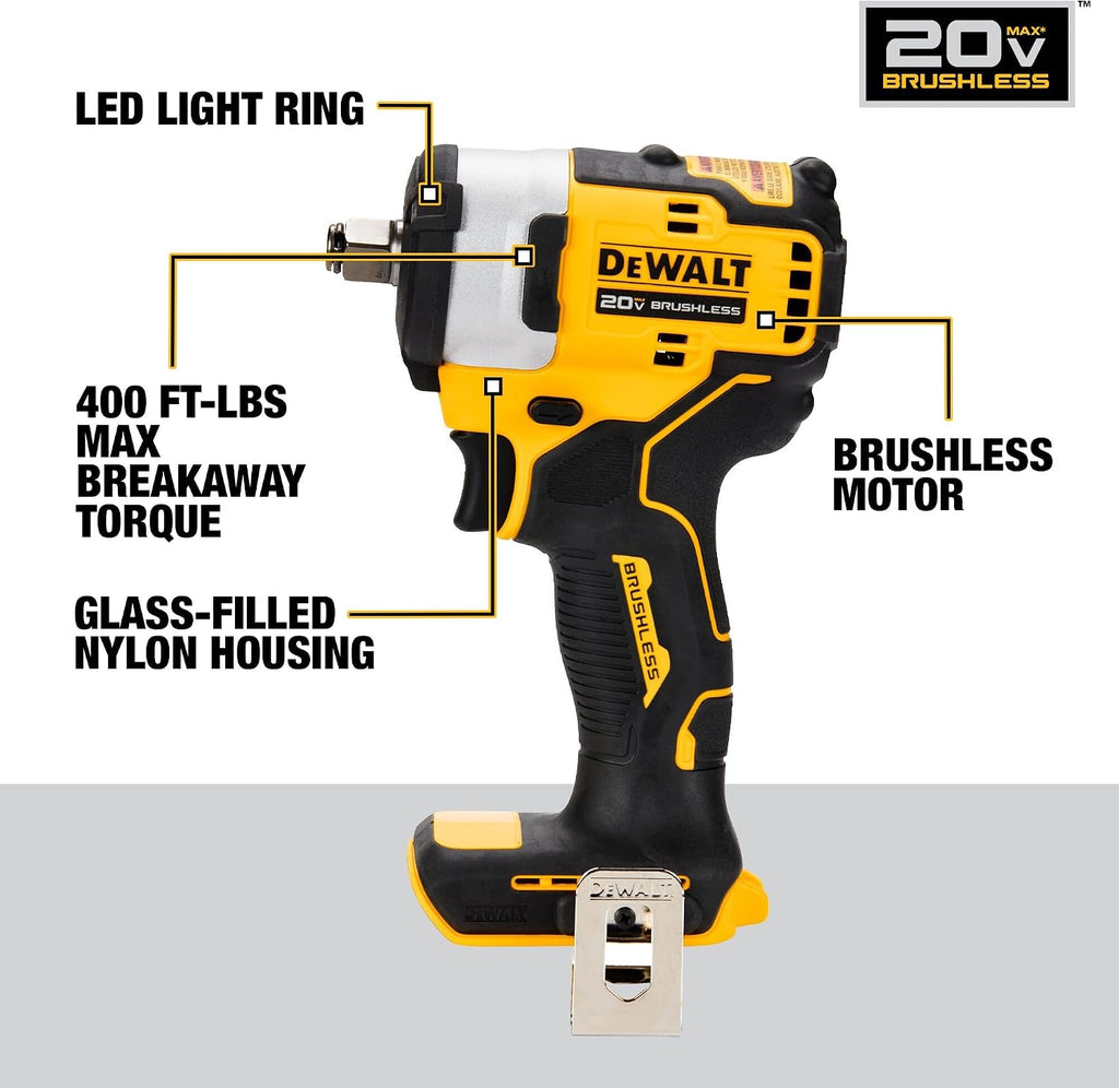 DEWALT 20V MAX 5Ah, Brushless 9 Power Tools with Battery, Charger, Drill, Impact Driver, Reciprocating Saw, Circular Saw, Oscillating Tool, Grinder, Orbit Sander, Impact Wrench, Flashlight (DCK921P1)