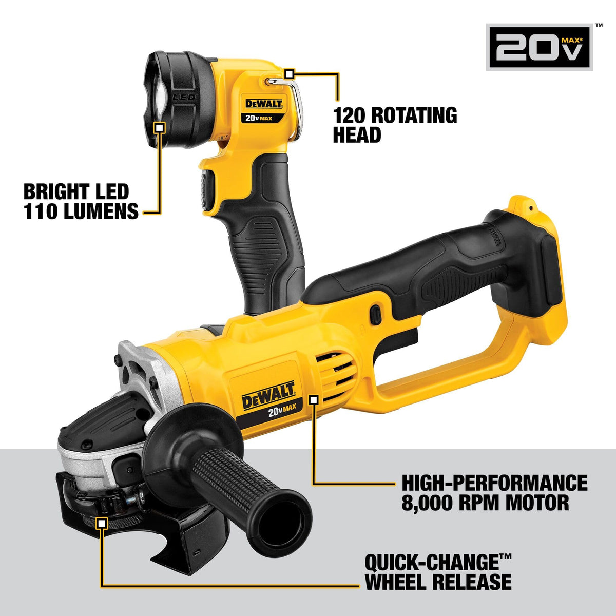 DEWALT 20V MAX 5Ah, Brushless 9 Power Tools with Battery, Charger, Drill, Impact Driver, Reciprocating Saw, Circular Saw, Oscillating Tool, Grinder, Orbit Sander, Impact Wrench, Flashlight (DCK921P1)