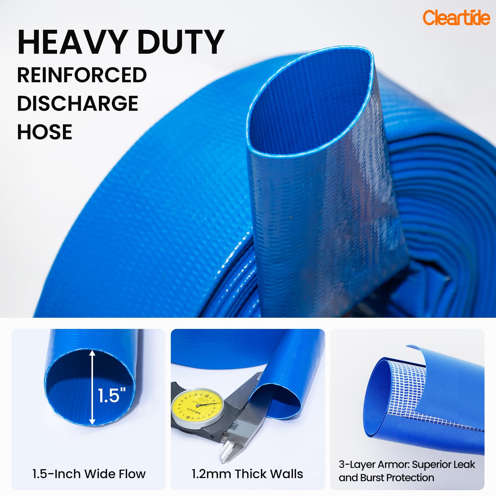Cleartide 1/3 HP Submersible Utility Pump, 2790 GPH High Flow, Portable Sump Pump with Auto Water Sensor, Ideal for Pool, Flooded Basement, Hot Tub, Pond and Garden Draining