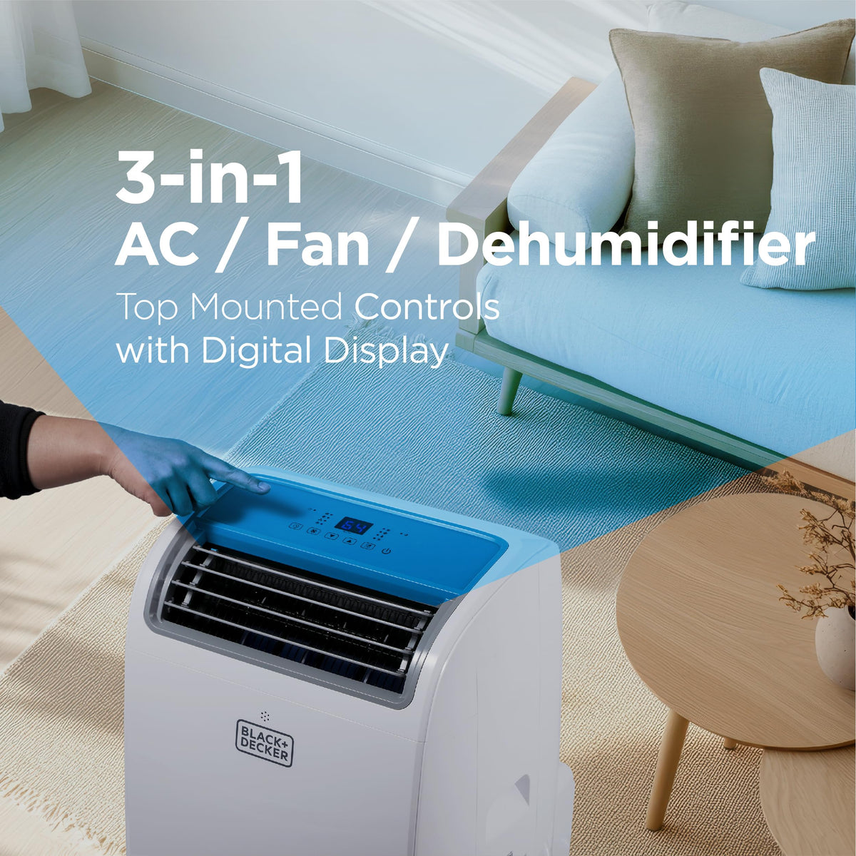 BLACK+DECKER Portable Air Conditioner, 10,000 BTU, BPACT10WT, White