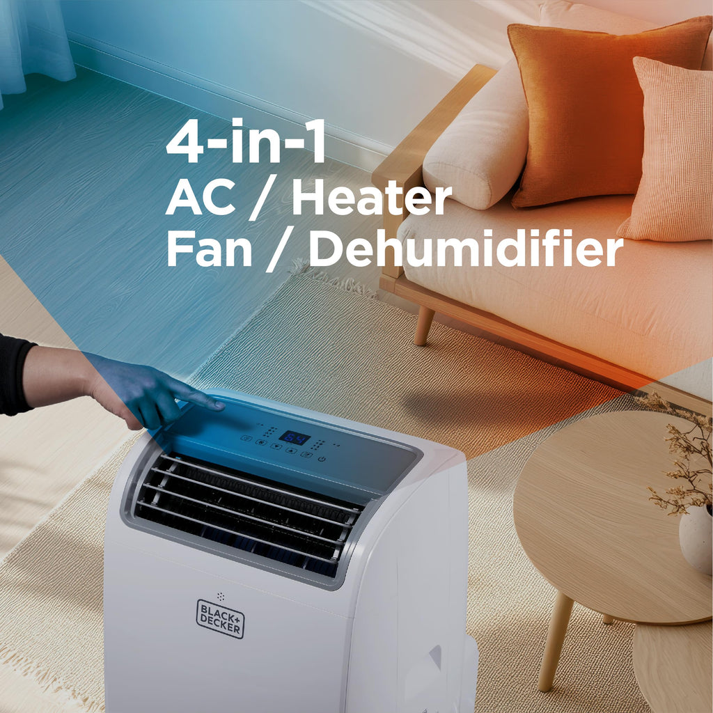 BLACK+DECKER Portable Air Conditioner, 10,000 BTU, BPACT10WT, White