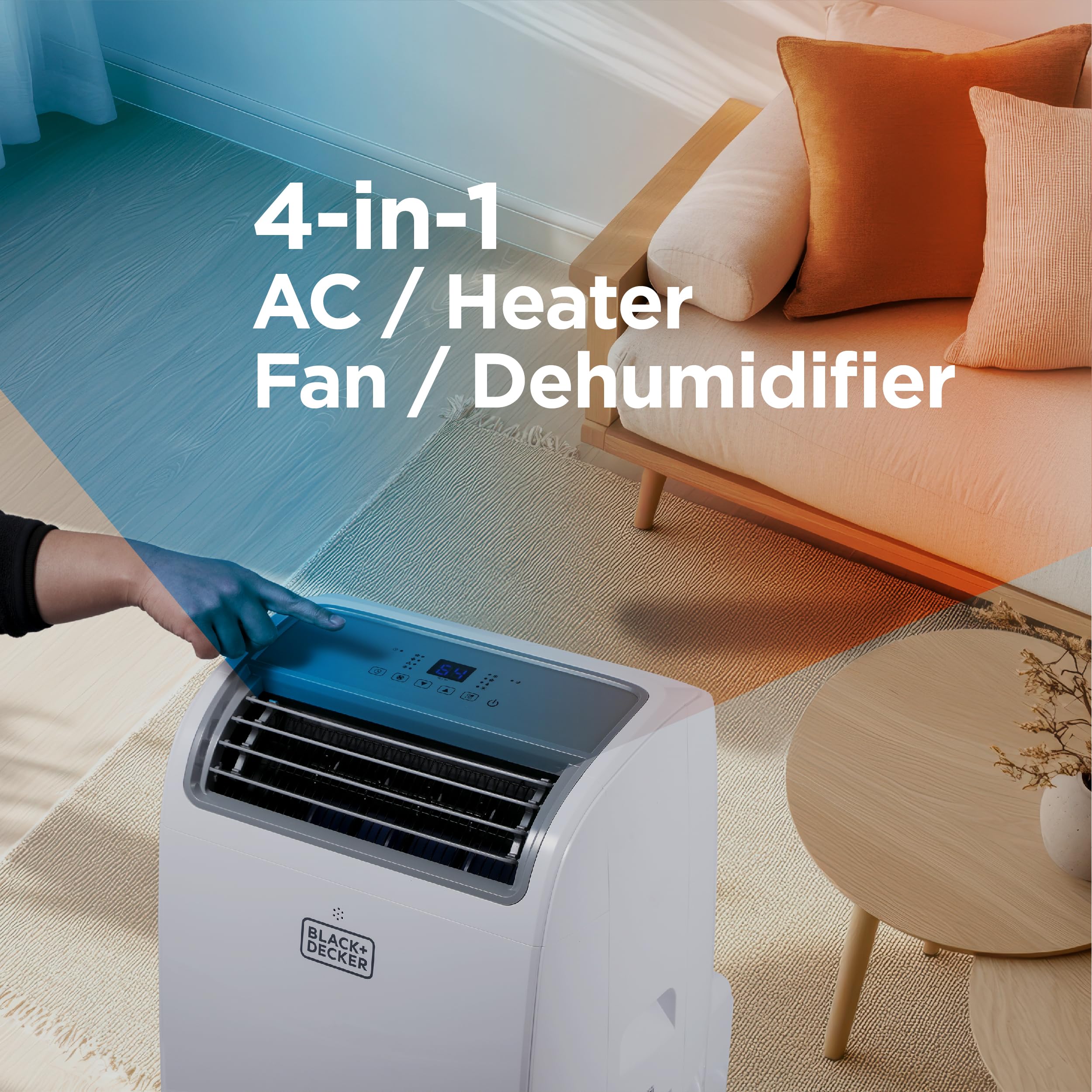 BLACK+DECKER Portable Air Conditioner, 10,000 BTU, BPACT10WT, White