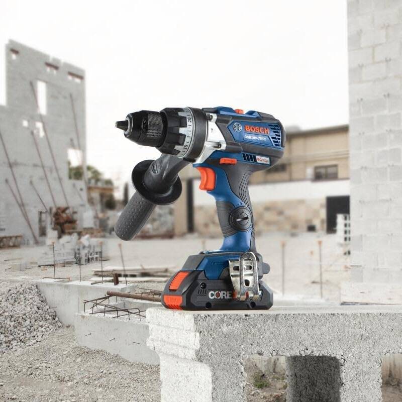 BOSCH GSB18V-755CB25 18V Brute Tough Hammer Drill w/ 2 4.0Ah Core Compact Batteries - GSB18V-755CB25