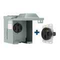 Heavy Duty 50A 14-50R Outlet (for continuous use) with Weatherproof Receptacle Box Bundle: LENZ Heavy Duty 50 Amp 14-50R UL-Compliant Receptacle Outlet + Weatherproof Lockable Receptacle Box + HD Coverplate