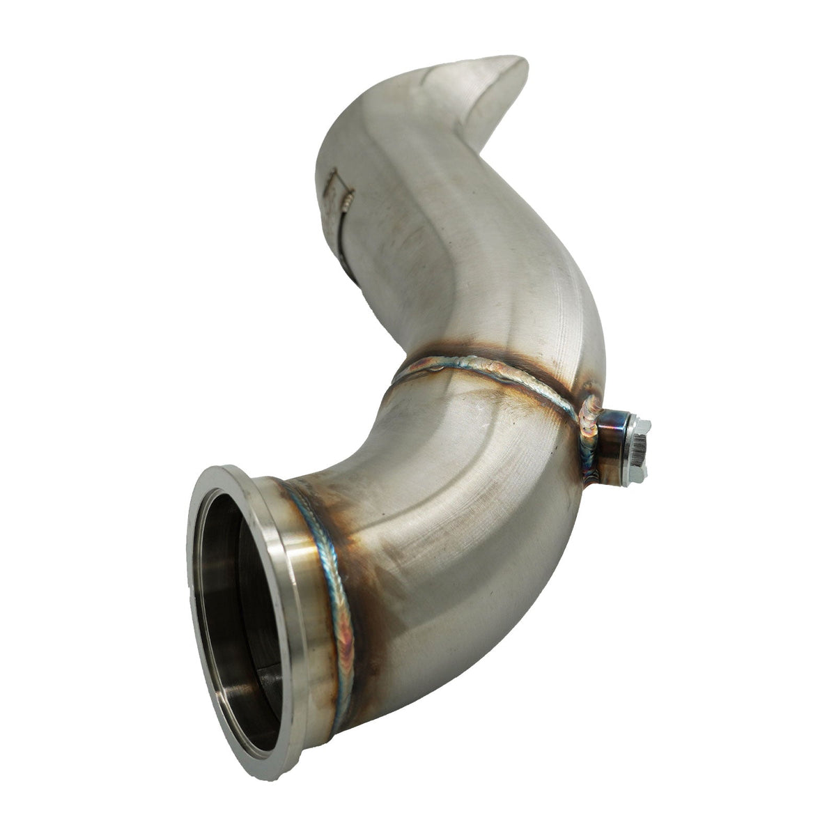H Series Tear Drop Hood Exit Up Pipe Dump Tube For Top Mount Turbo Manifold Outlet