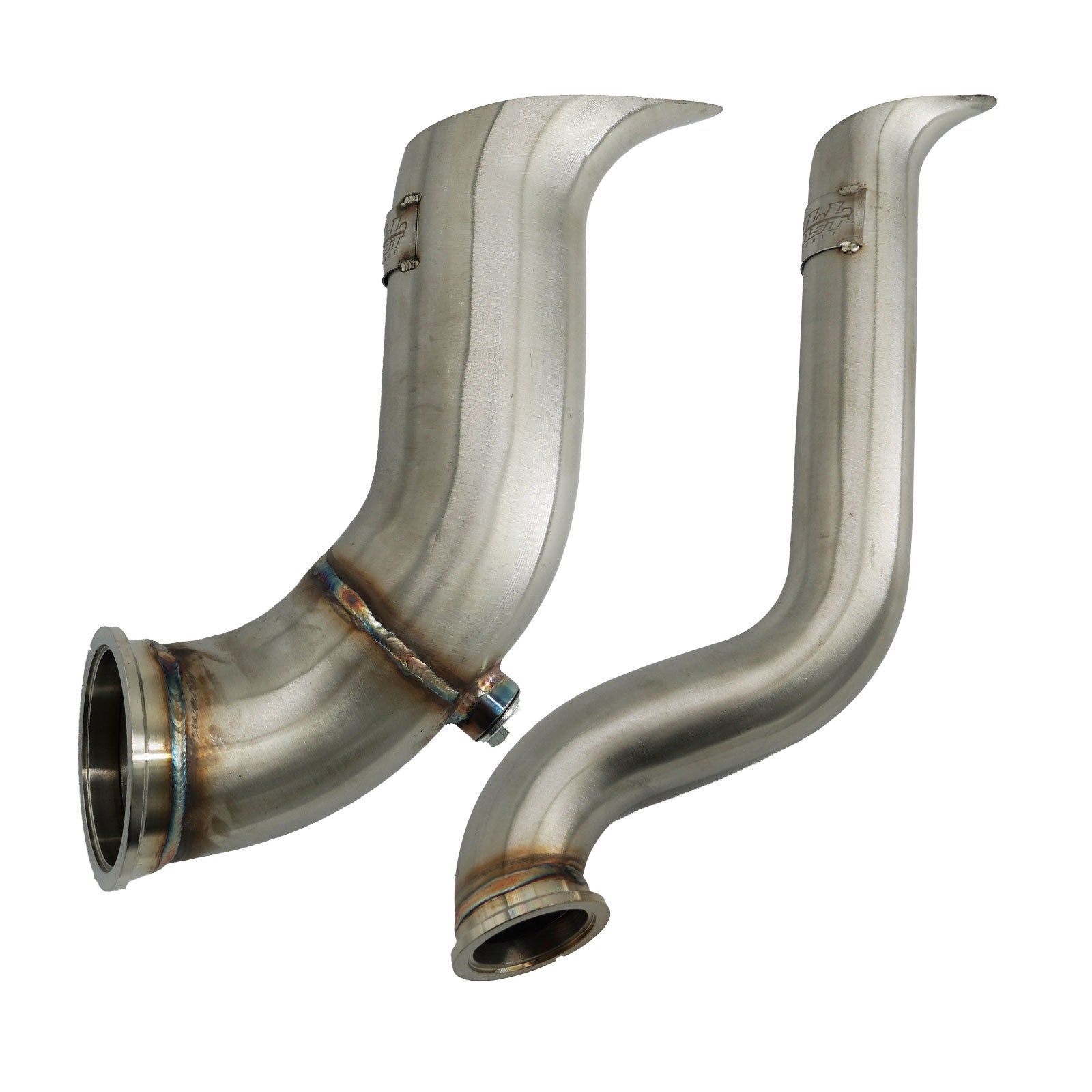 H Series Tear Drop Hood Exit Up Pipe Dump Tube For Top Mount Turbo Manifold Outlet