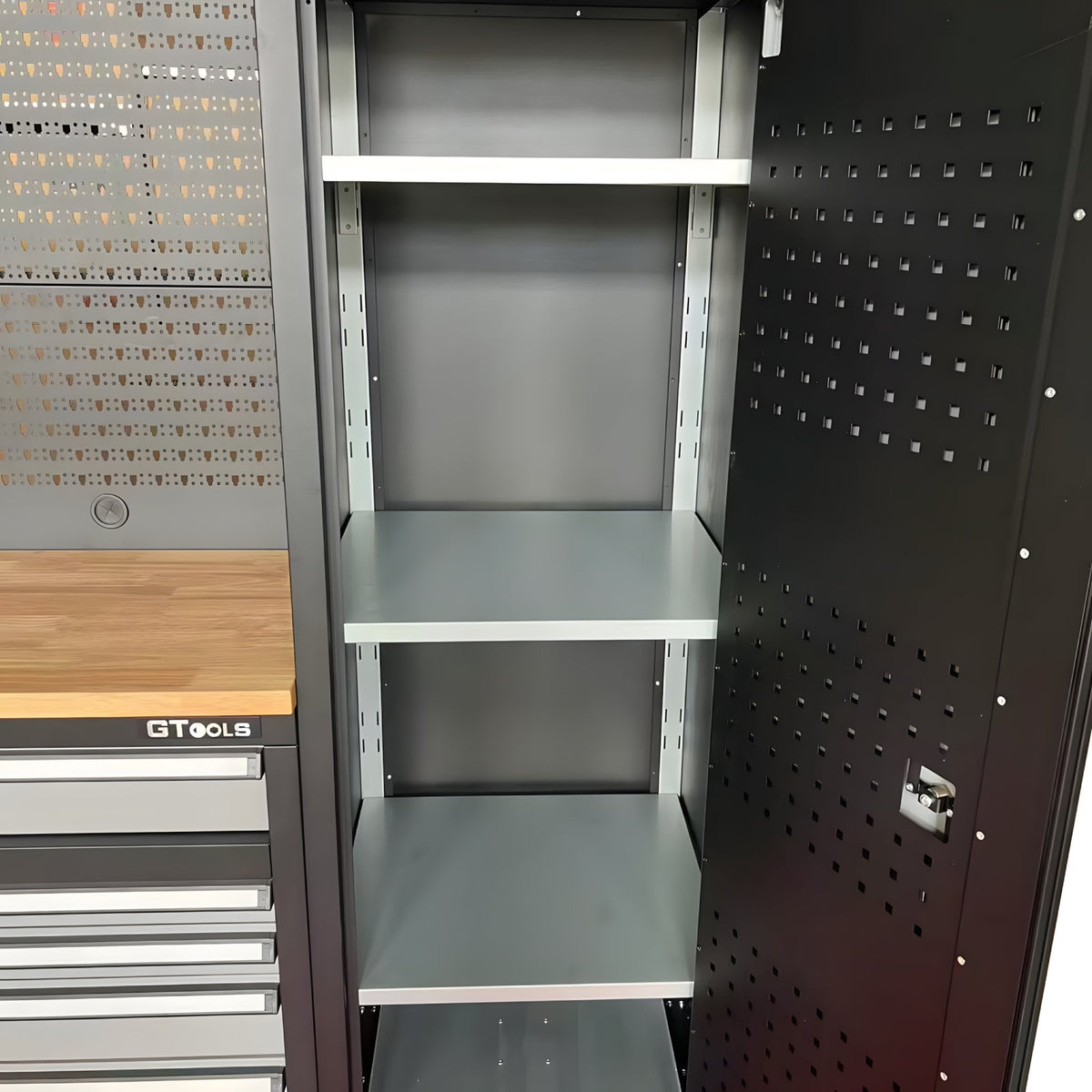OCTOBER 100" Rolling Tool Chest Workstation with Bench Top & Side Cabinets