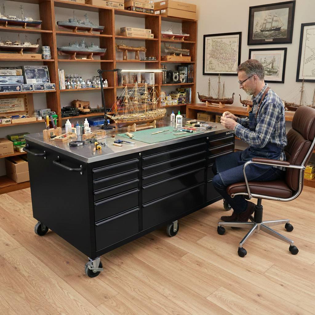 OCTOBER Large Steel 71x39" Garage Island Workbench – Stainless Steel Top