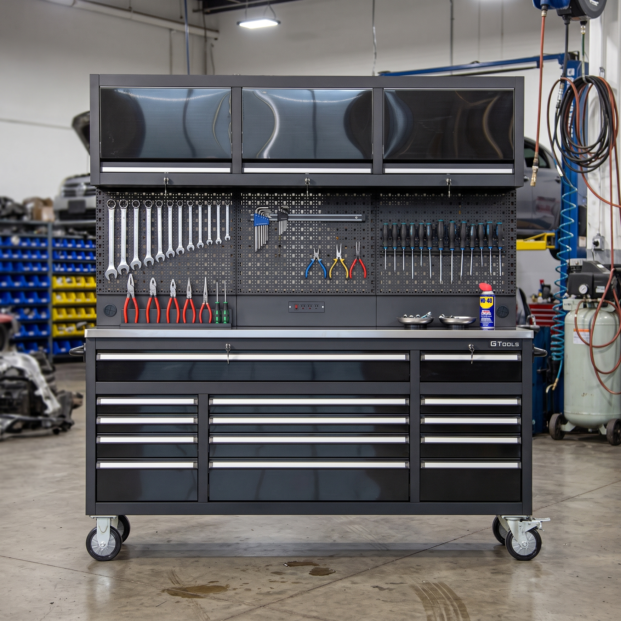 OCTOBER Overhead Pro Special Edition HD 72x79x25 inch Rolling Tool Chest and Workbench