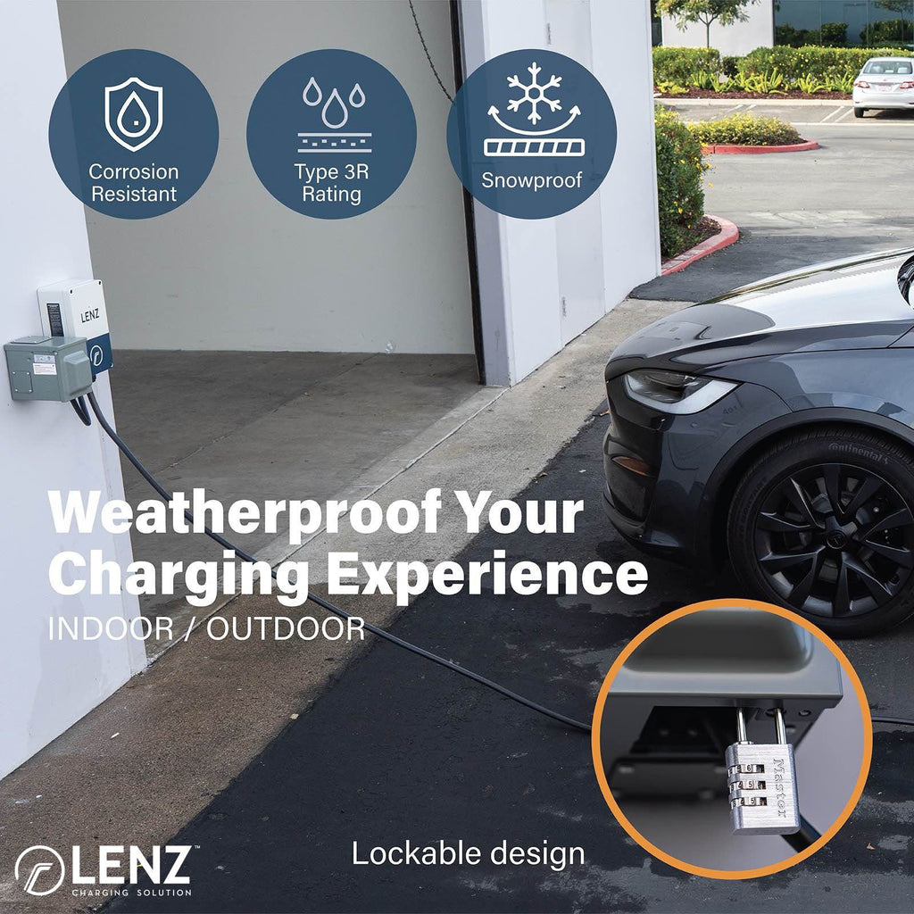 LENZ 50 Amp 125/250V NEMA 14-50 Power Outlet Box, Weatherproof Lockable Receptacle, ETL Safety Certified, for EVs RV Camper Trailer Home (NOT for Continuous Use)
